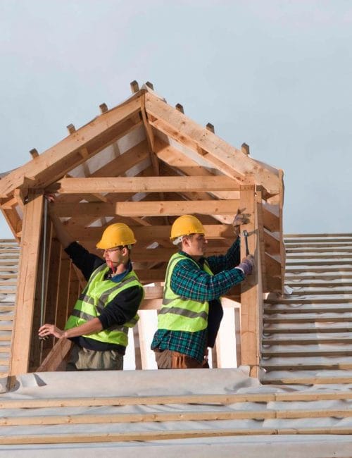 Construction workers in house Construction workers