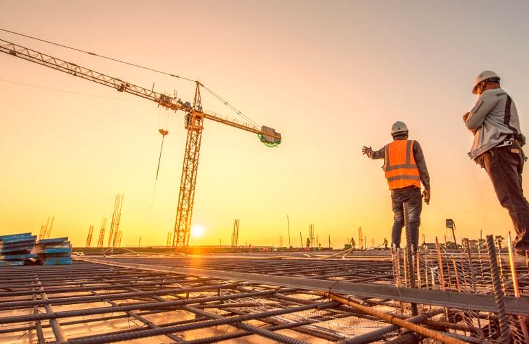Engineers Working on a building site