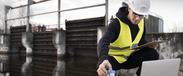 full-shot-engineer-with-laptop-outdoors